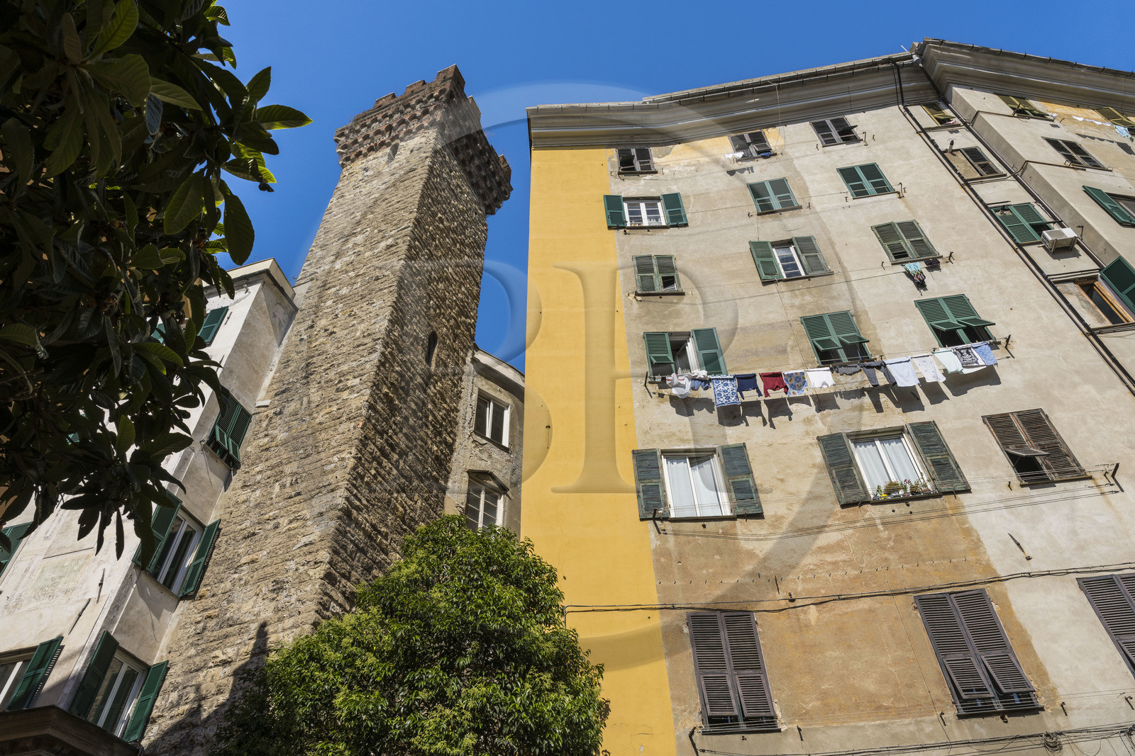Italy, Liguria, Genoa, the Torre degli Embriaci, a 12th century medieval tower 41 meters high