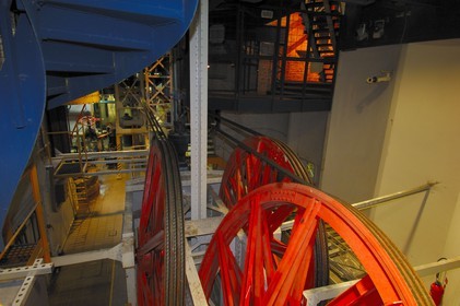 France, Paris (75), la Tour Eiffel, la machinerie des ascenseurs