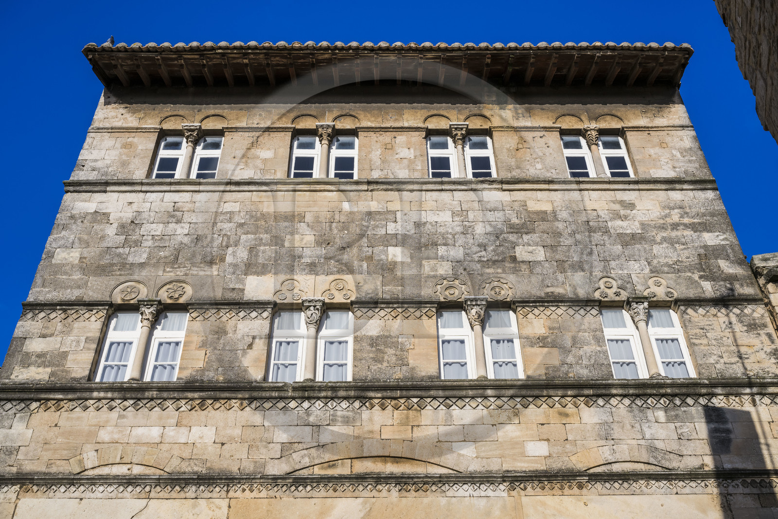 France, Gard (30), Saint-Gilles du Gard, maison romane de Saint-Gilles construite aux XIIème et XIIIème siècles, possible maison natale du Pape Clément IV