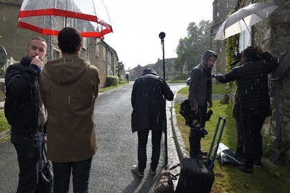 France, Yvelines (78), Montchauvet, tournage pour la télévision du Village Préféré des Français avec Stéphane Bern