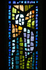 France, Loire-Atlantique, Saint-Nazaire, the church of Sainte-Anne dating from the reconstruction of the city, stained glass windows by the artist and lyricist Serge Rezvani