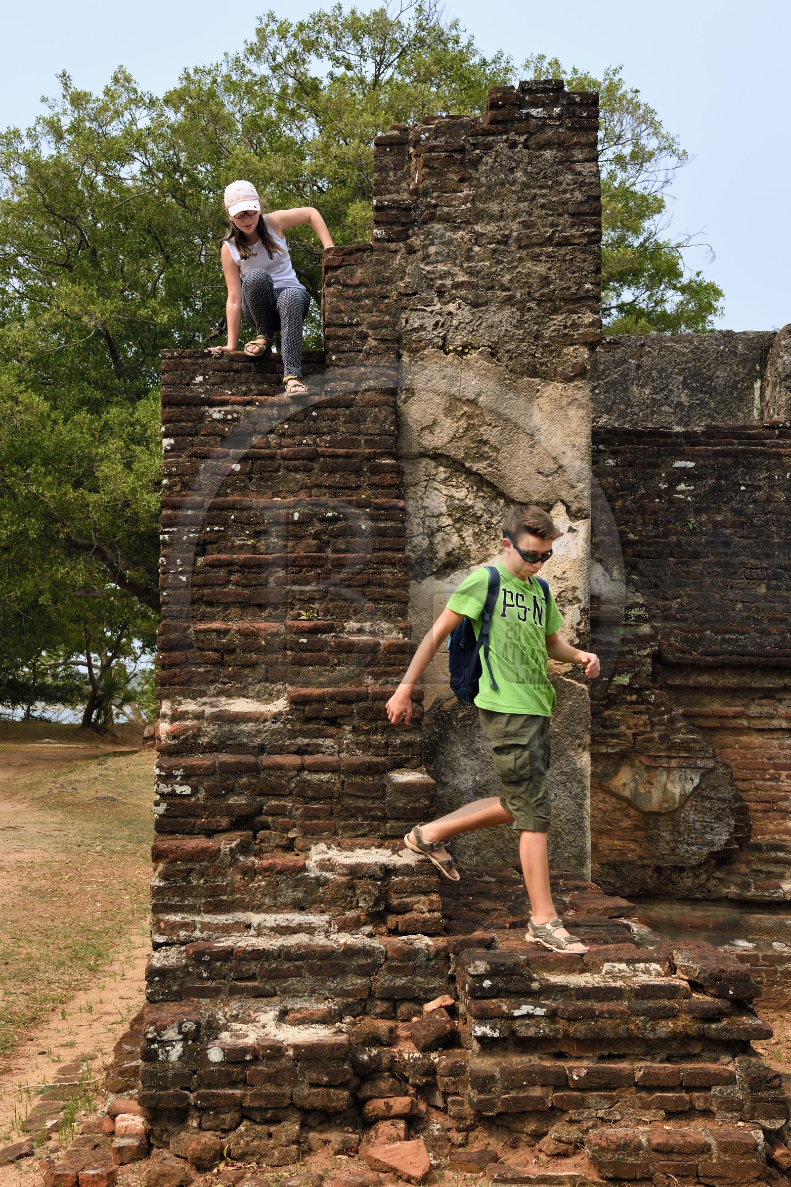 Sri Lanka, province du Centre-Nord, Polonnaruwa, l'ancienne capital du pays (XIe au XIIIe siècle) est classée au Patrimoine Mondial de l'UNESCO, palais de Nissanka Malla