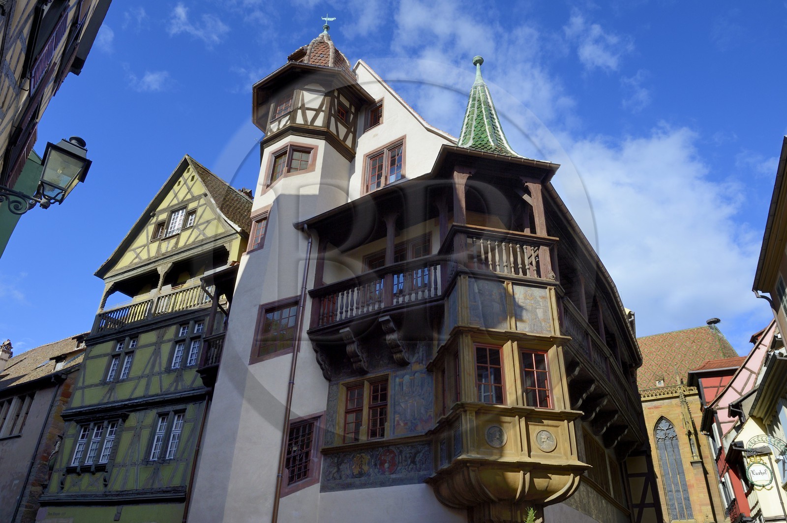 France, Haut-Rhin (68), Colmar, la maison Pfister de style Renaissance (1537) dans la rue des Marchands
