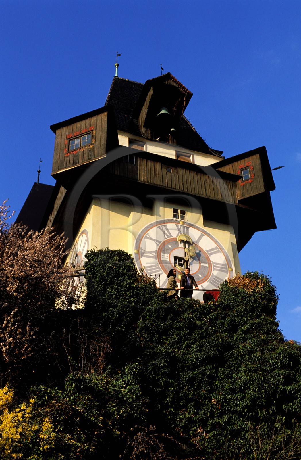 Autriche, Styrie, Graz, centre historique classé Patrimoine Mondial de l'UNESCO, la tour de l'Horloge (Uhrturm) sur le Schlossberg