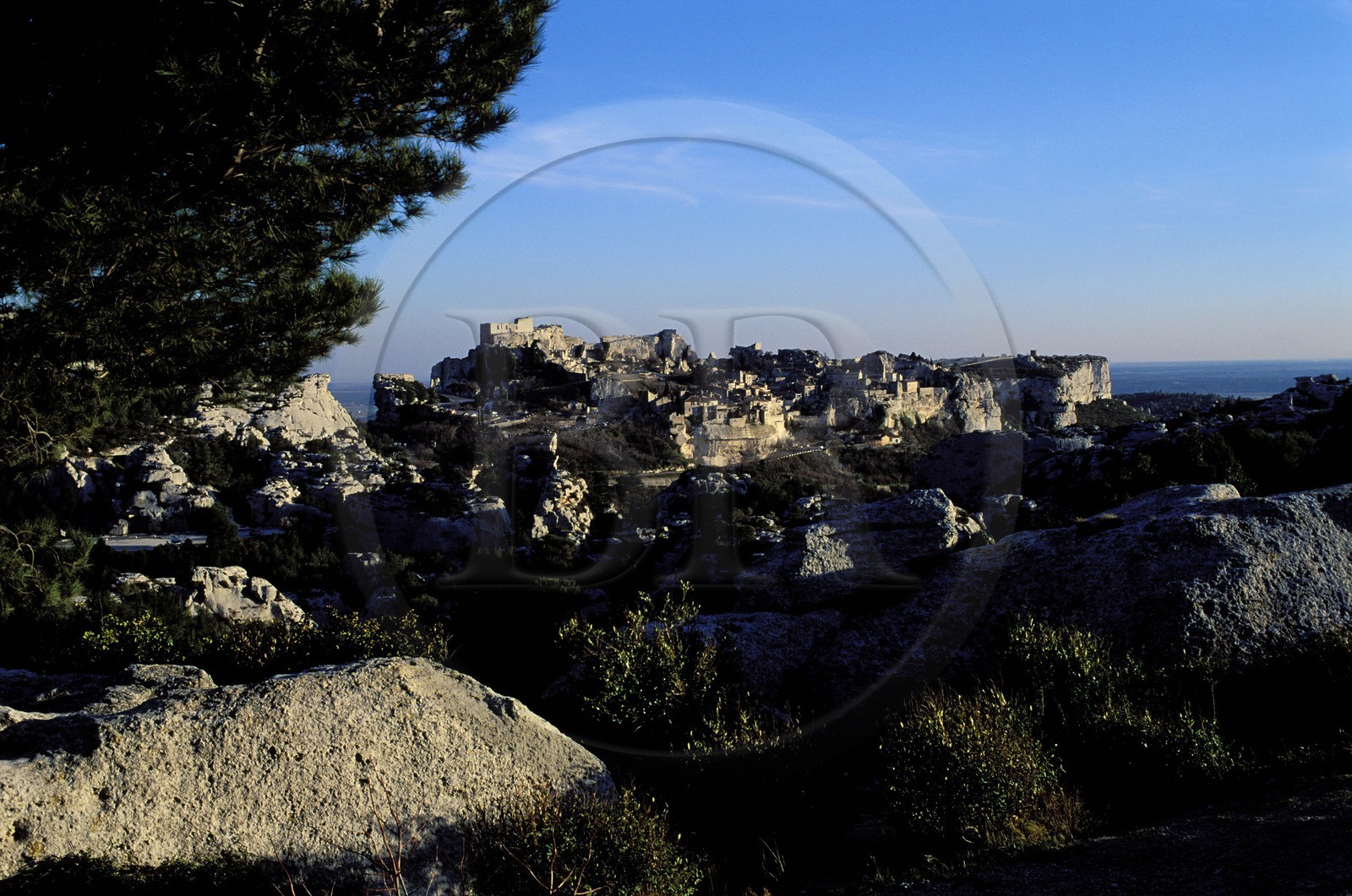 France, Bouches du Rhone, Les Baux de Provence village, labelled Les Plus Beaux Villages de France (The Most Beautiful Villages of France), nestled in the Alpilles foothills