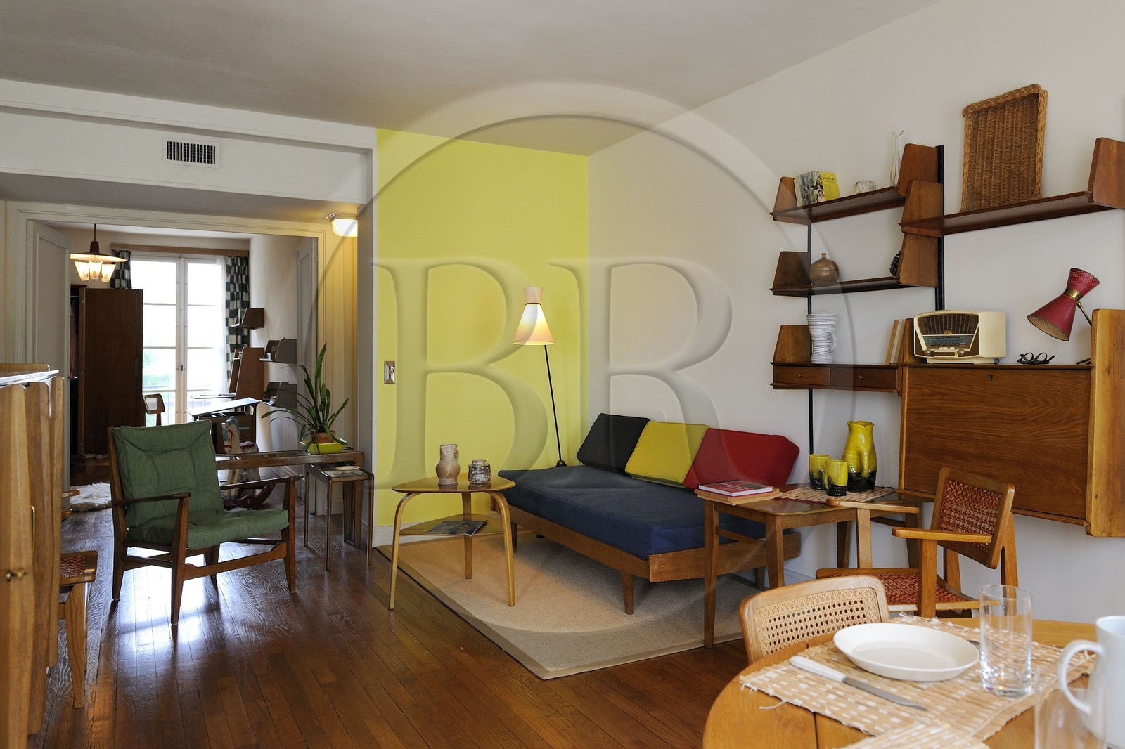 France, Seine Maritime, Le Havre, Downtown rebuilt by Auguste Perret listed as World Heritage by UNESCO, appartement Perret, historic showflat of the post war period, furnished in a 1950's style