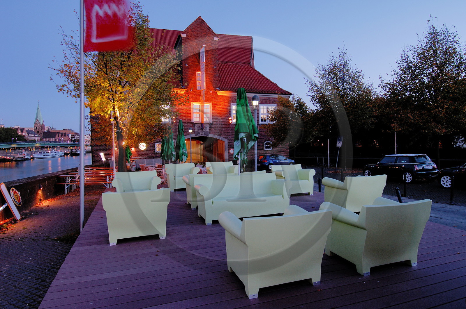 Allemagne, Breme (Bremen), terrasse de caf