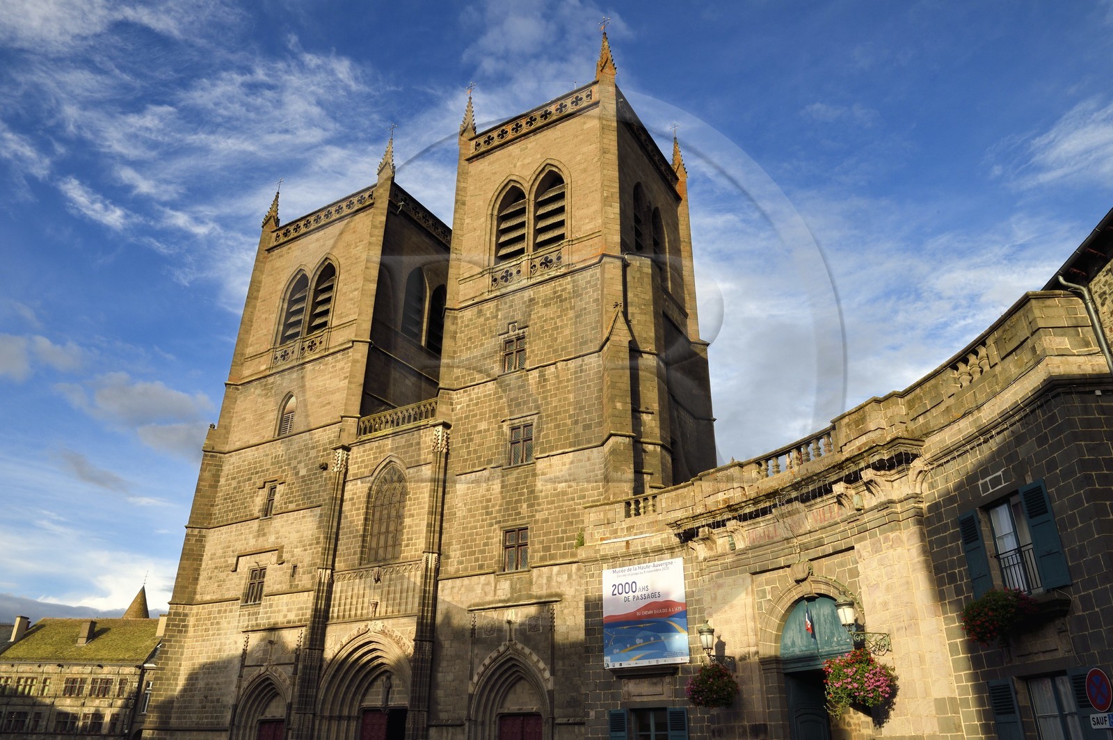 France, Cantal, Saint Flour, Saint Pierre (St Peter) cathedral built in volcanic stone