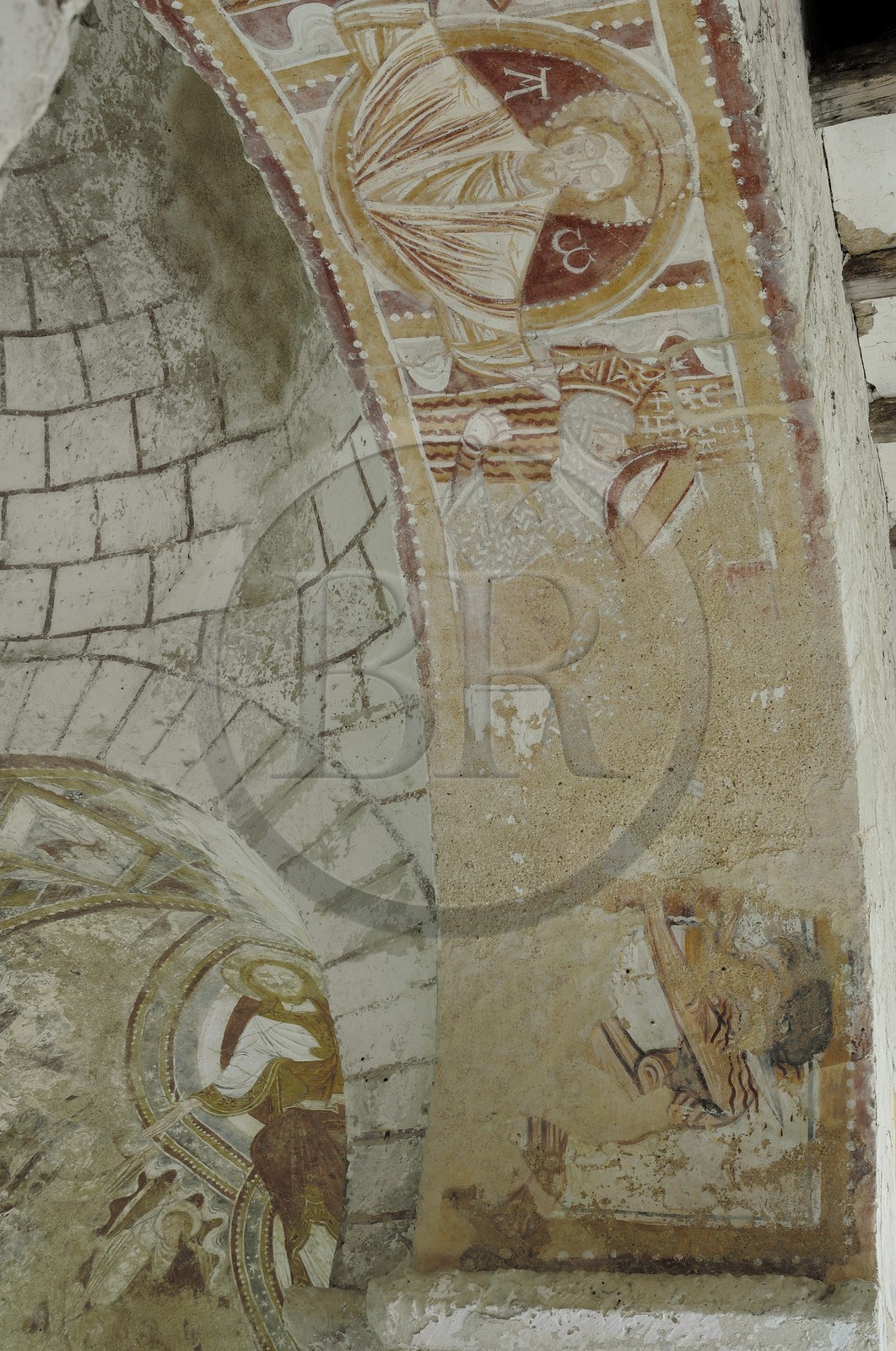 France, Loir-et-Cher (41), Montoire-sur-le-Loir, la chapelle Saint-Gilles, fresques romanes réalisées entre le XIe et le XIIIe siècle