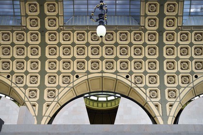 France, Paris, Orsay museum, detail of one side of the nave