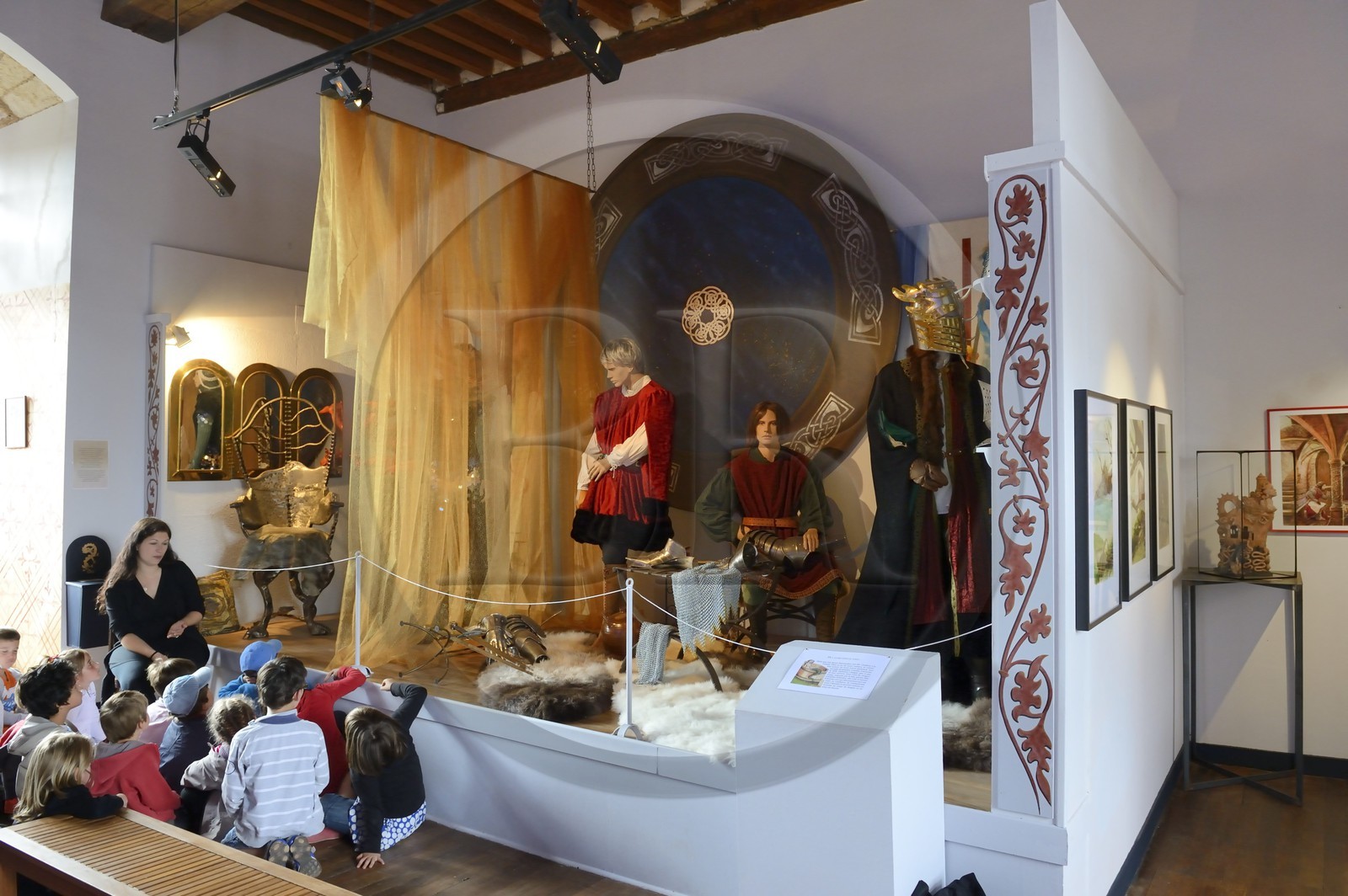 France, Morbihan, forest of Broceliande, Concoret, the castle of Comper which houses exhibits of the Center of the Arthurian fantasy