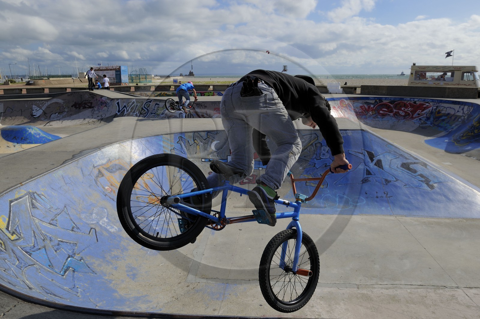France, Seine-Maritime (76), Le Havre, le Skate park sur la plage
