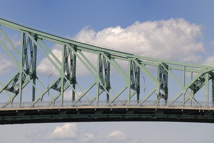 Canada, Quebec Province, Montreal, the Jacques Cartier Bridge on the Saint Lawrence River