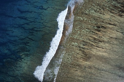 France, île de la Réunion, la Cote Ouest, le lagon de Saint-Gilles-Les-Bains, l'Ermitage-les-Bains (vue aérienne)