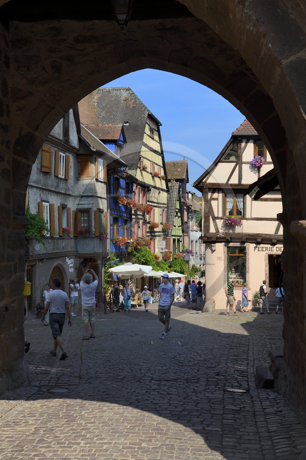 France, Haut Rhin, Riquewihr, labelled Les Plus Beaux Villages de France (The Most Beautiful Villages of France), the Dolder gate