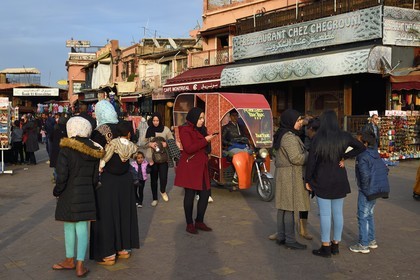 Morocco, High Atlas, Marrakech, Imperial city, Medina listed as World Heritage by UNESCO, Jemaa El Fna square