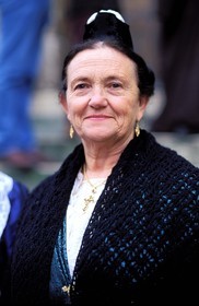 France, Bouches du Rhone, Les Baux de Provence village, labelled Les Plus Beaux Villages de France (The Most Beautiful Villages of France), Christmas celebrations, women in a traditional dress from Provence (arlesienne)