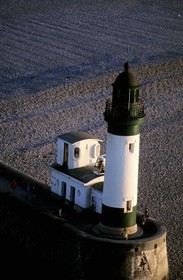 France, Seine-Maritime (76), le phare du Tréport sur la Côte d'Albâtre (vue aérienne)