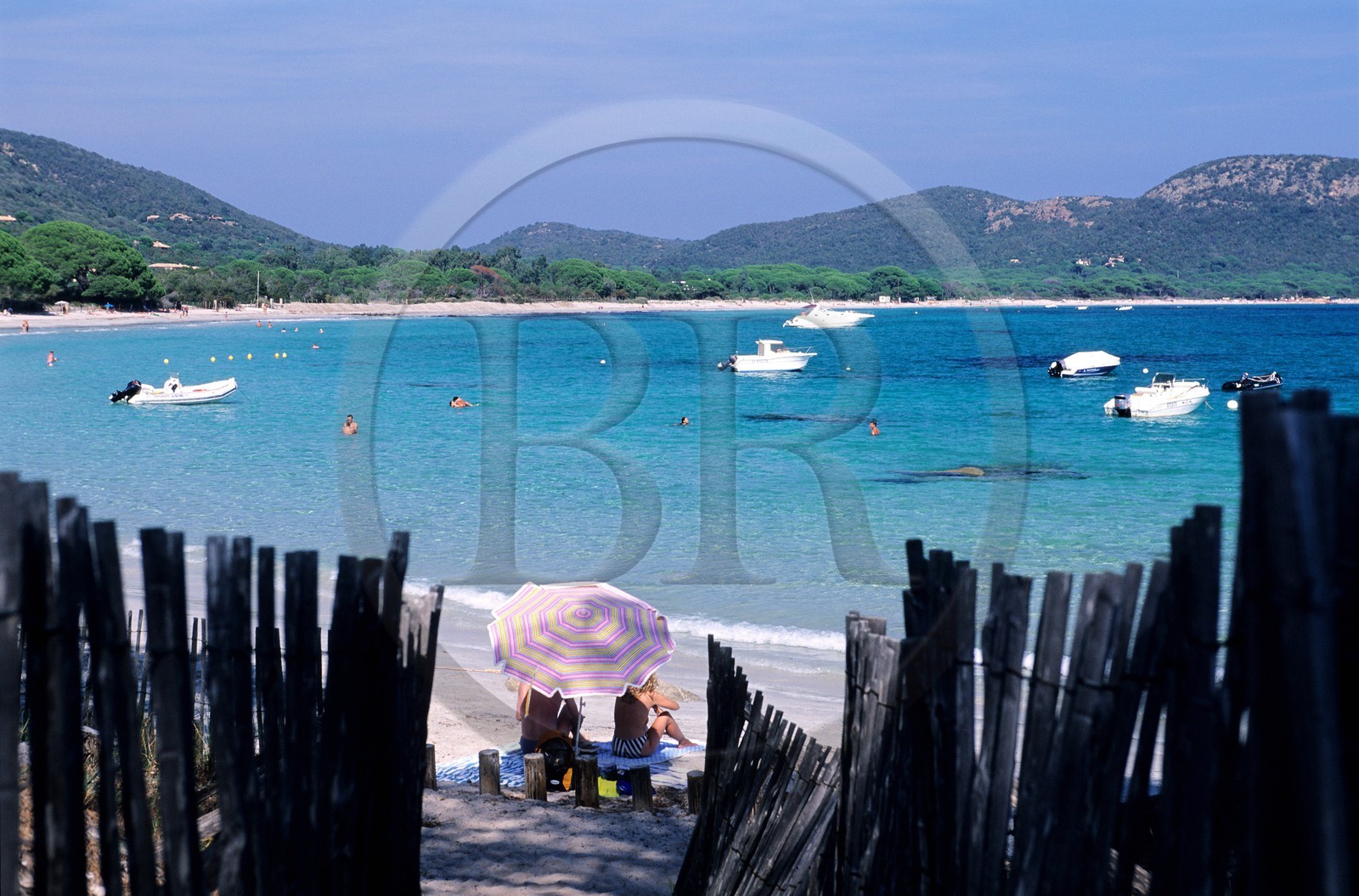 France, Corse-du-Sud (2A), plage de Palombaggia au sud de Porto-Vecchio