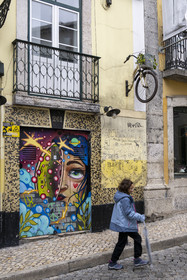 Portugal, Lisbonne, quartier du Bairro Alto, rua da Rosa