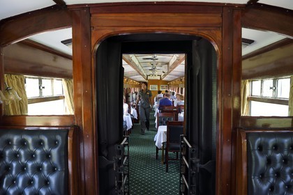 Namibia, Khomas region, Windhoek, the Shongololo express train, the dining car