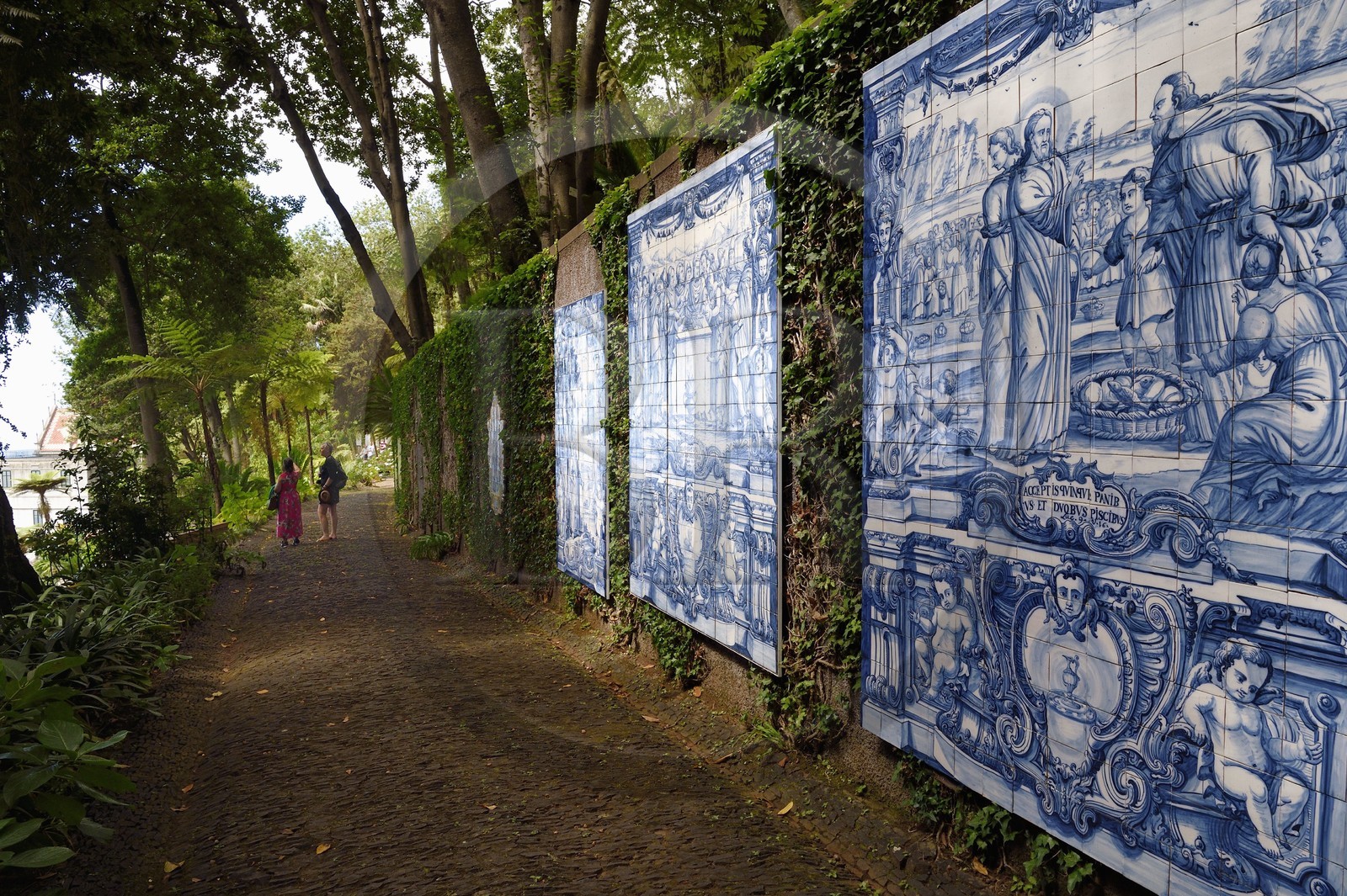 Portugal, Madeira Island, Funchal, the Monte Palace tropical garden, collection of azulejos (15th-20th centuries)