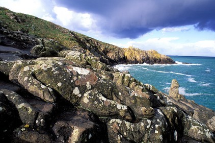 France, Ille-et-Vilaine (35), Rotheneuf, rocher sculpté par l'abbé Fouré entre 1870 et 1903