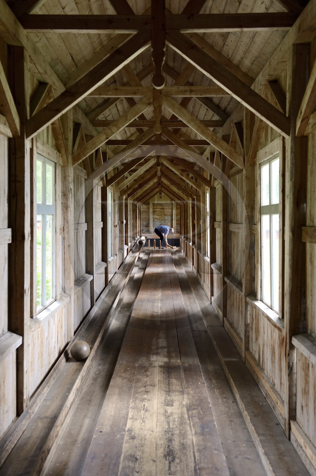 Suède, Comté de Vasterbotten, région d'Umea, Iles de Norrbyskär qui fut une des plus grandes scieries d'Europe au début du XXème siècle, une des premierères pistes de bowling (jeu de quilles) fin du XIXème siècle installée pour distraire les ouvriers