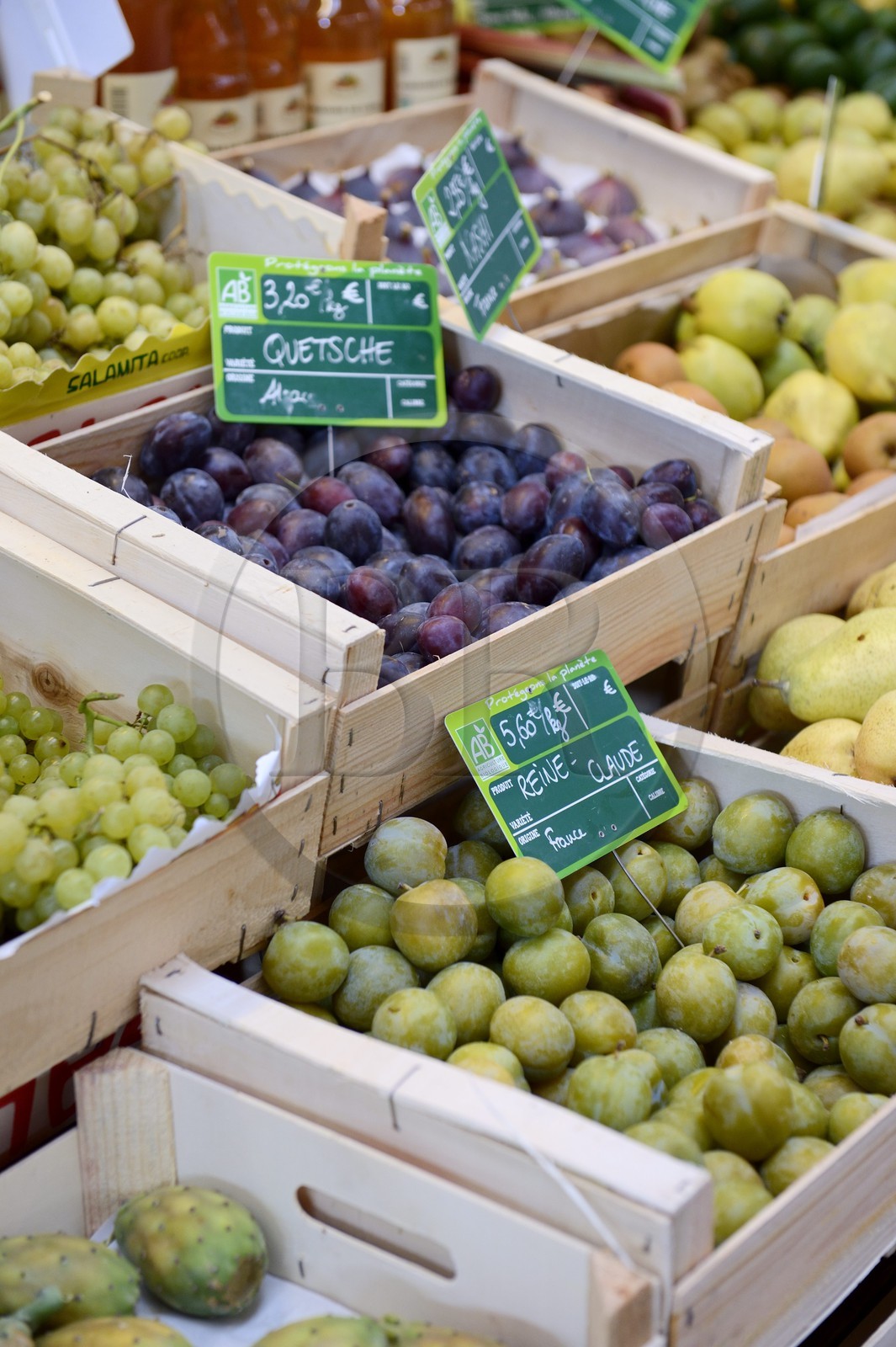 France, Haut-Rhin (68), Colmar, la halle du Marché couvert, produits bio