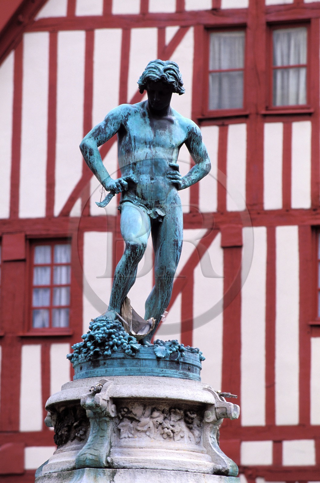 France, Côte-d'Or (21), Dijon, Place François Rude et le statue du Bareuzai