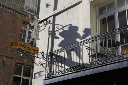 France, Seine-Maritime, Dieppe, Grande Rue, sign of a shoe shop
