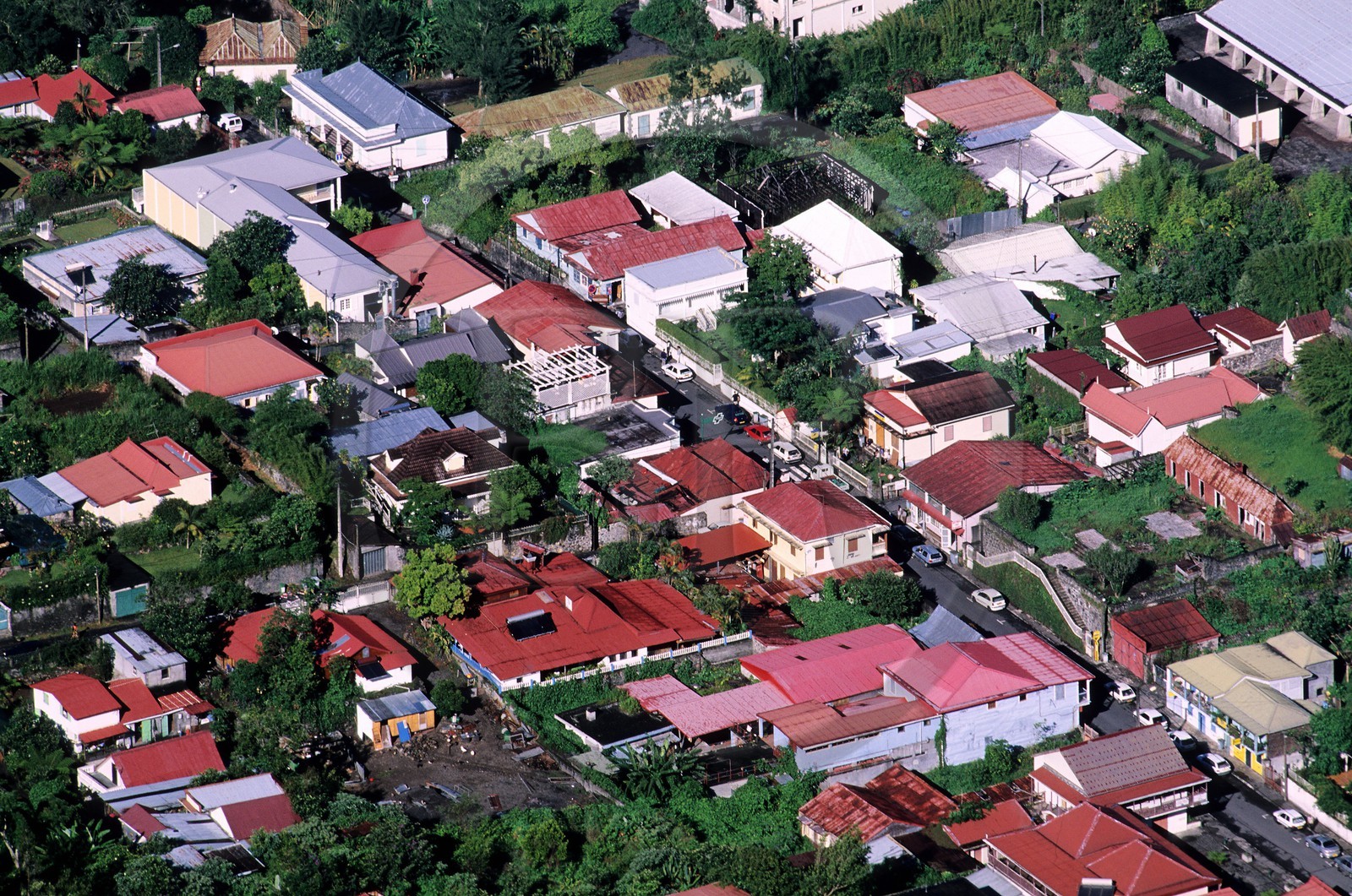 France, île de la Réunion, Cirque de Salazie, Hell-Bourg, labellisé Les Plus Beaux Villages de France, maison créole dans le village