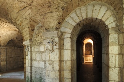 France, Saône et Loire (71), abbaye de Tournus, l'église Saint-Philibert, la crypte