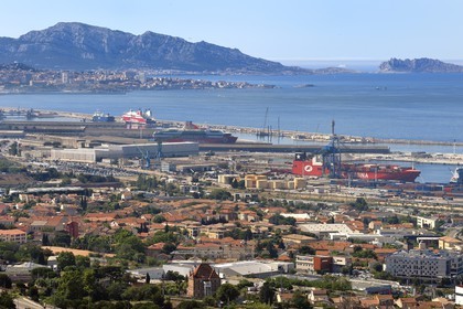 France, Bouches-du-Rhône (13), Marseille, Grand Port Maritime de Marseille ou GPMM et les quartiers Nord