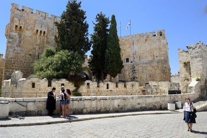 Israel, Jérusalem, ville sainte, vieille-ville classée Patrimoine Mondial de l'UNESCO, le quartier armenien, la citadelle édifiée près de la porte de Jaffa