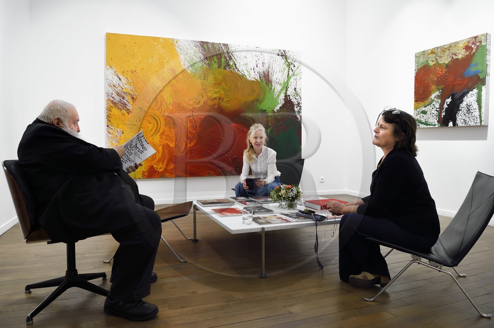 France, Paris (75), Galerie RX, Hermann Nitsch, artiste contemporain autrichien, cofondateur du mouvement Wiener Aktionismus (Actionnisme viennois)