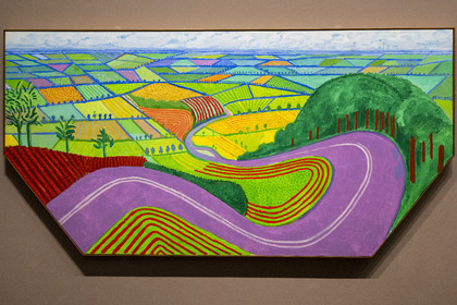 France, Paris (75), Bois de Boulogne, la fondation Louis Vuitton de l'architecte Frank Gehry, exposition David Hockney 25, Garrowby Hill (2017)