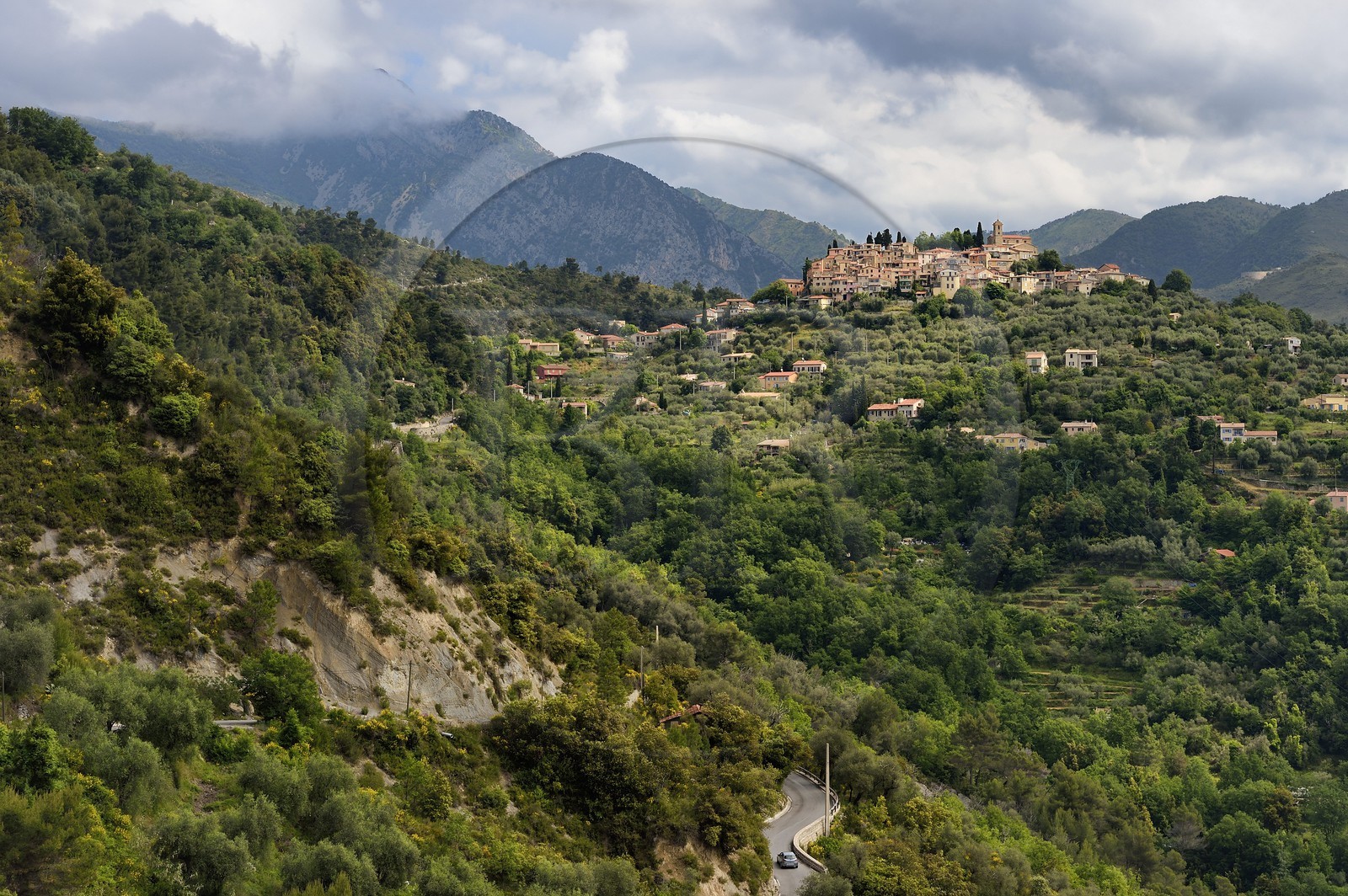 France, Alpes-Maritimes, the hilltop village of Coaraze, labelled Les Plus Beaux Villages de France (The Most Beautiful Villages of France),