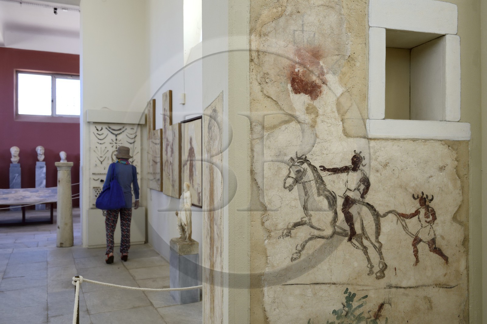 Grèce, île de Delos, classée Patrimoine Mondial de l'UNESCO, site archéologique de Délos, le musée archéologique