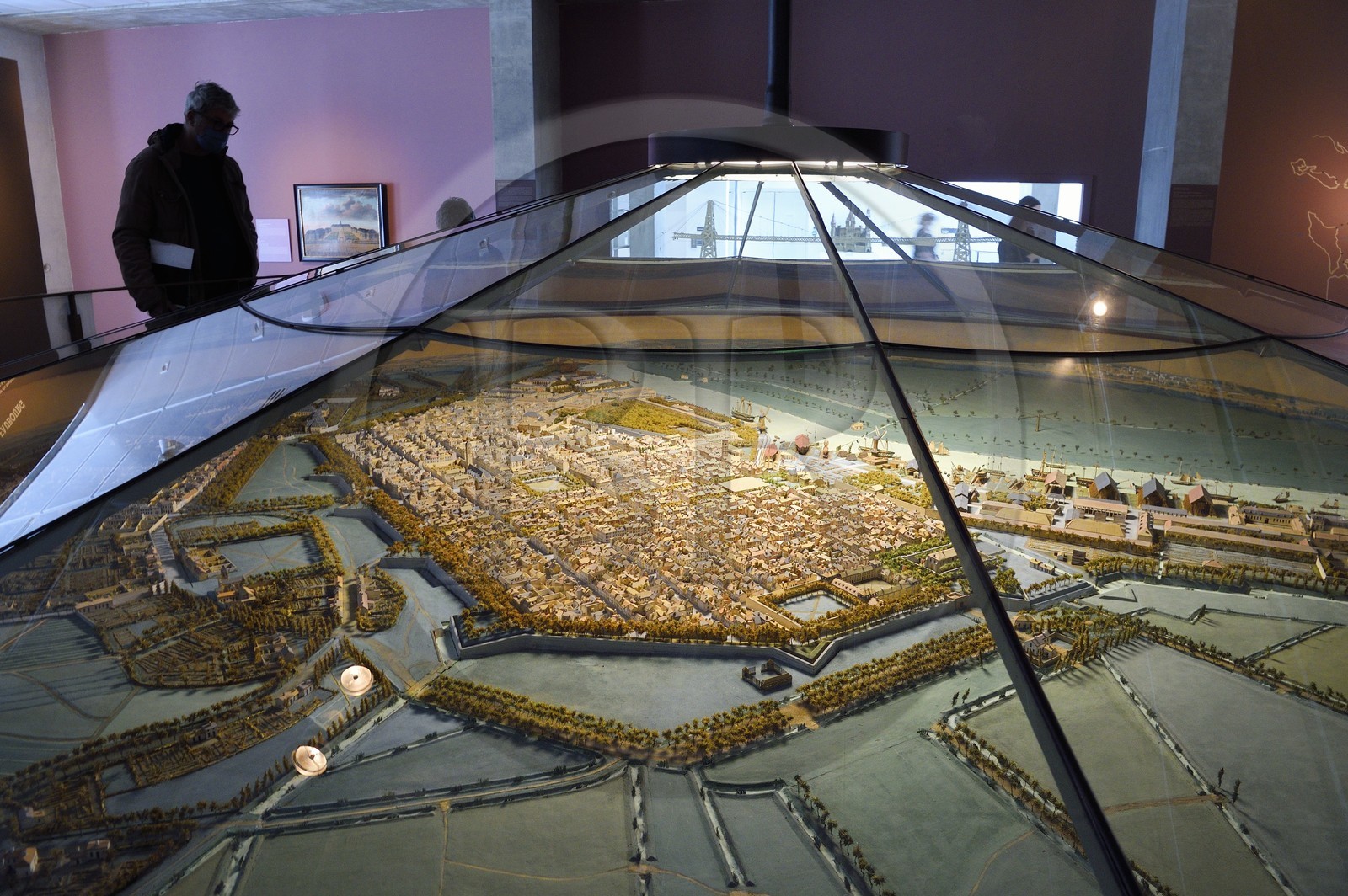 France, Charente-Maritime (17), Rochefort, Musée Hèbre, plan relief réalisé en 1835 par Pierre-Marie Touboulic qui présente la ville à l’échelle 1 500ème