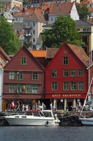 Norway, Hordaland, Bergen, Bryggen old German town pier, listed as World Heritage by UNESCO