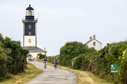 France, Morbihan, Groix Island, the Pointe de Pen-Men nature reserve, the Pen-Men lighthouse