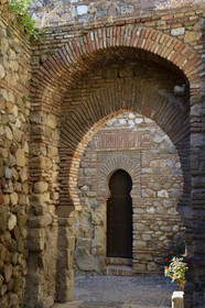 Spain, Andalusia, Malaga, the Alcazaba, mudejar style gate