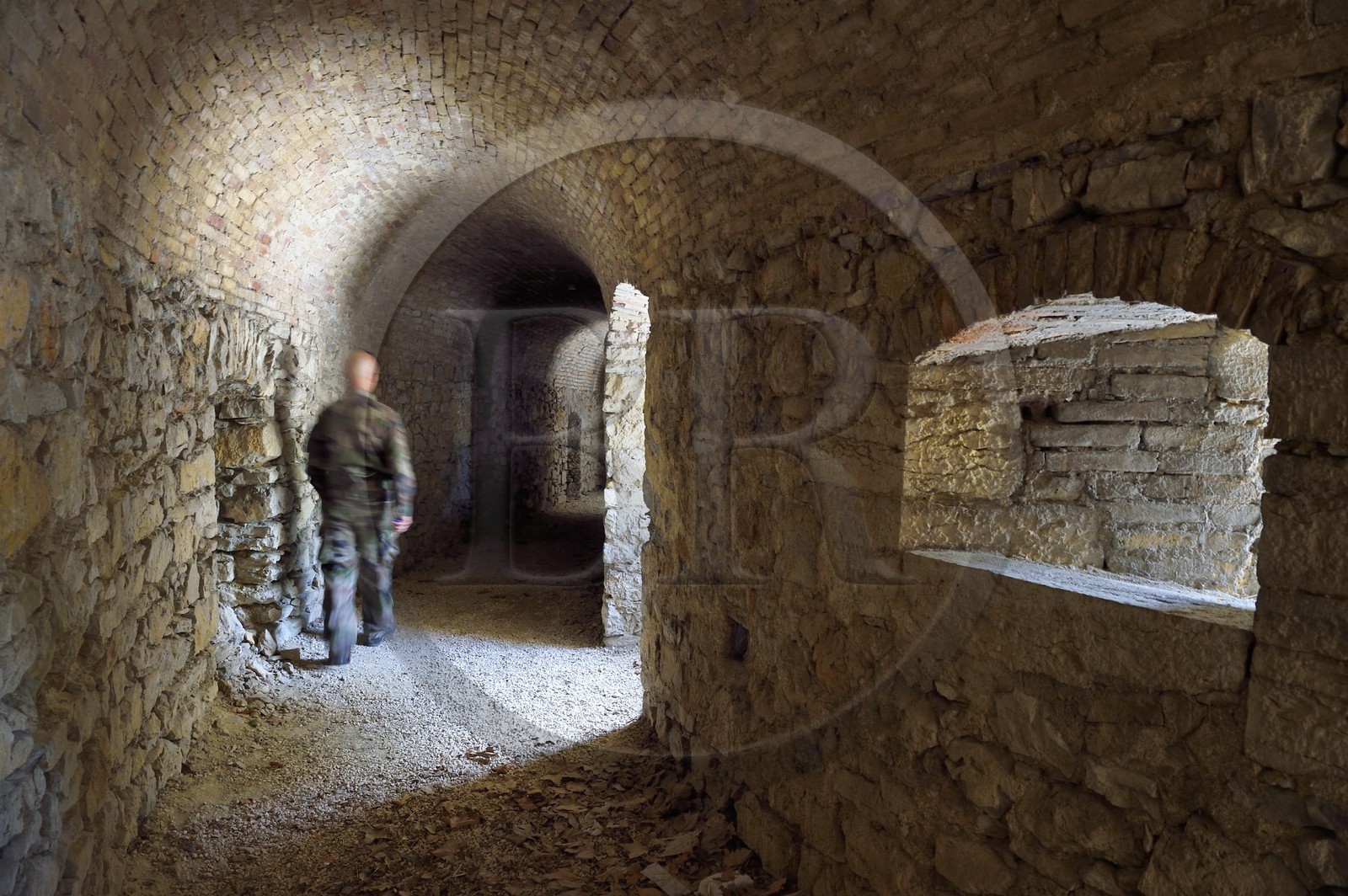 France, Var (83), Toulon, le fort Lamalgue dans le quartier du Mourillon, galeries de feux de revers