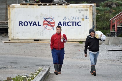Groenland, cote ouest, Uummannaq, sur le port