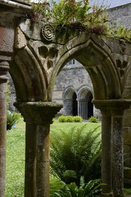 France, Cotes-d'Armor, stop on the Way of St James, Paimpol, Beauport abbey 12th century, the cloister