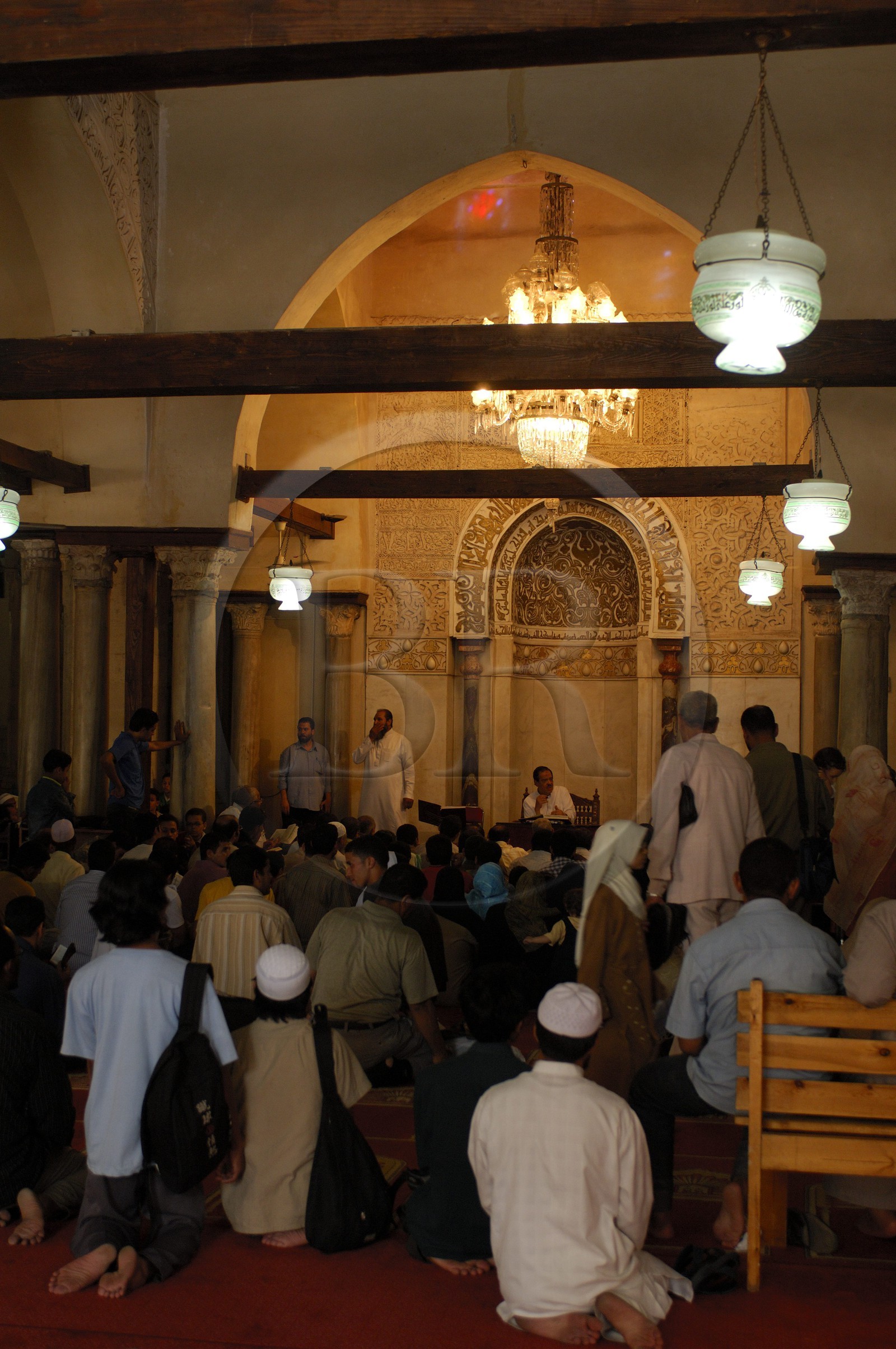 Egypte, Le Caire, intérieur de la Mosquée El-Azhar