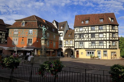 France, Haut Rhin, Colmar, la Place de l'Ancienne Douane, Schwendi fountain work by Bartholdi   on place de l'Ancienne Douane (Koifhus)