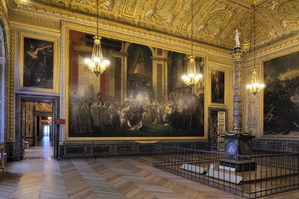 France, Yvelines (78), château de Versailles, classé Patrimoine Mondial de l'UNESCO, salle du Sacre, tableau Le Sacre de Napoléon par Jacques-Louis David