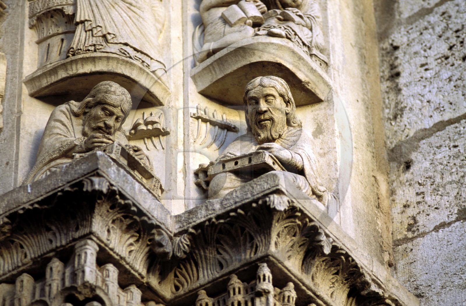 France, Eure-et-Loir (28), Chartres, portail royal de la cathédrale Notre-Dame de Chartres classée Patrimoine Mondial de l' UNESCO